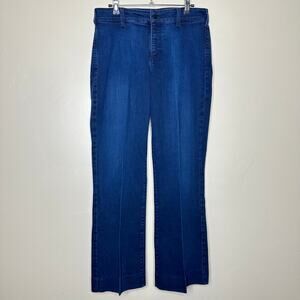 NYDJ Teresa Trouser Jeans Dark Wash Wide Leg Stretch Womens Size 10